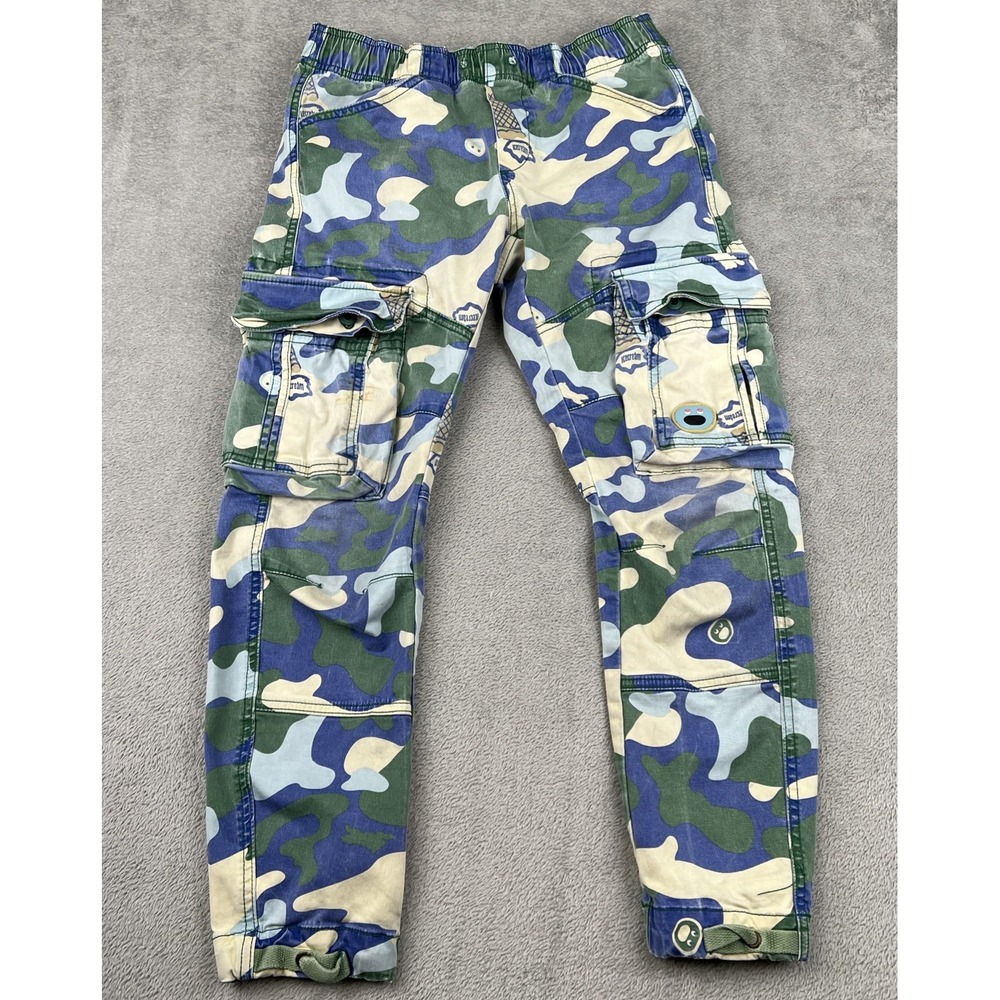 Icecream Men's Cargo Pants - Green and Blue Camo